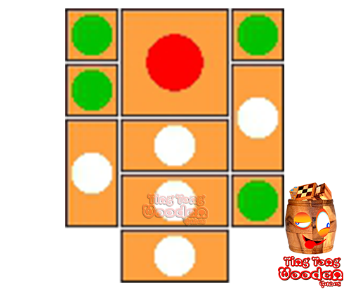try to solve the khun pan wooden game with the template for 98 steps to solve the wooden puzzle