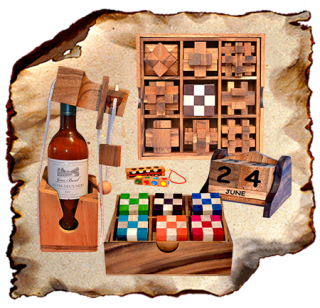 Wooden gift ideas, games and puzzles The puzzle collection collection box with 9 wooden puzzles